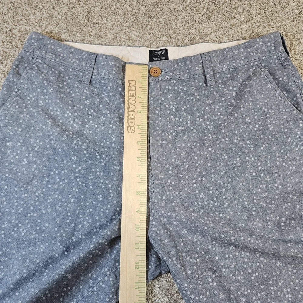 J.Crew Rivington Men's Chino Shorts Blue Floral Print 34W Cotton Flat Front